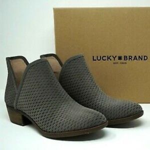 Lucky Bashina Suede Leather Block Heel Booties